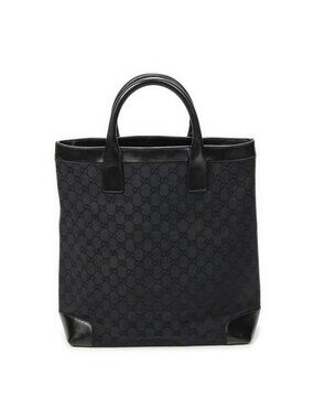 Gucci Small Shopping Tote Black GG Canvas
